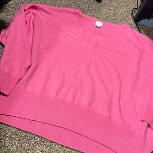 Barbie or Wicked pink vneck lightweight sweater (XXL more like XL) EUC!